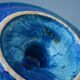 Bougeoir de chambre bleu de Rimini d'Aldo Londi Bitossi du milieu du siècle peint en bleu