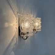 Set of 2 bubble glass wall lamp sconces by Helena Tynell for Limburg, Germany, 1970s