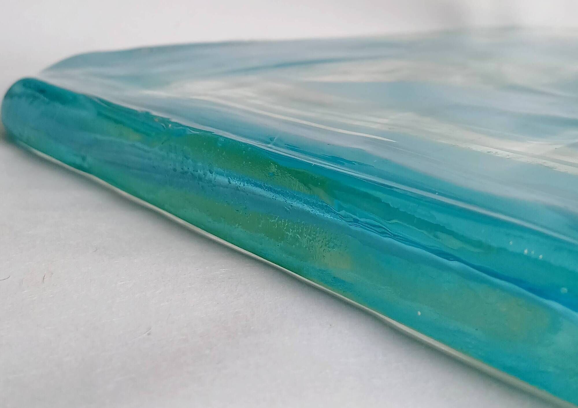 Minimalist Murano sommerso glass block plate