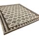 Geometric Subtle Wool Kilim Rug, Handwoven Cream & Brown Floor Covering
