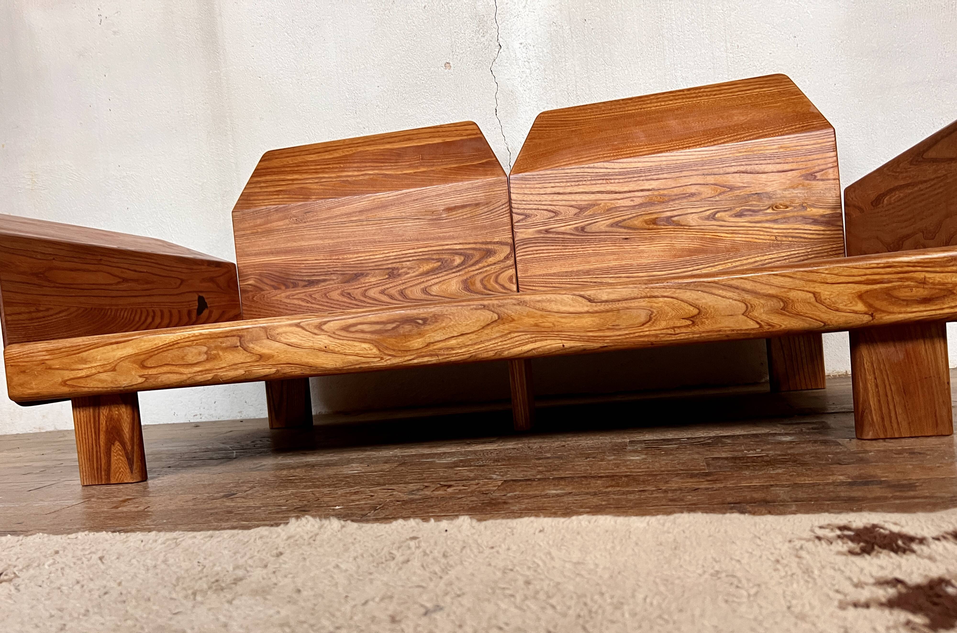 Canape seltz orme et cuir design 1960
