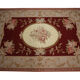 New handmade floral red wool needlepoint tapestry area rug- 91x152cm