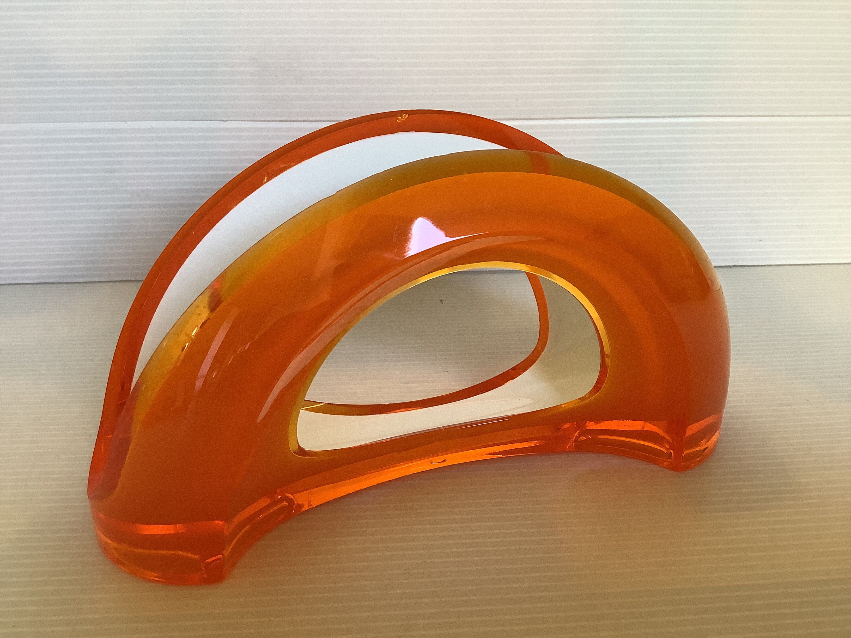 Orange and white mail rack Guzzini made in Italy