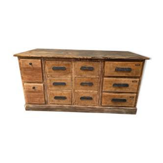 Ancien meuble de métier en chêne