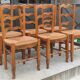 6 straw-seated Provençal chairs