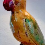 Vintage ceramic parrot lamp