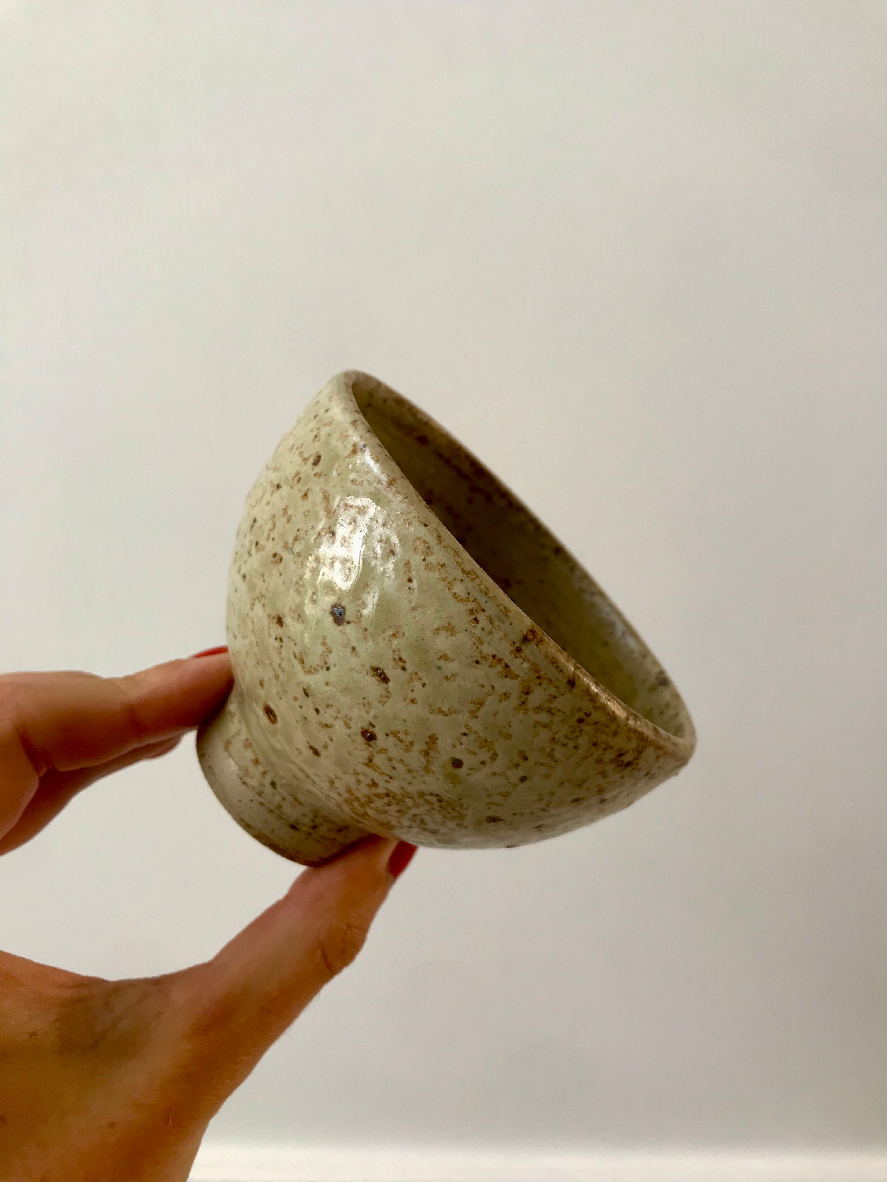lot de 5 petits bols en céramique / grès émaillé / poterie artisanale années 70