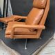 Lounge chair and ottoman leather cognac