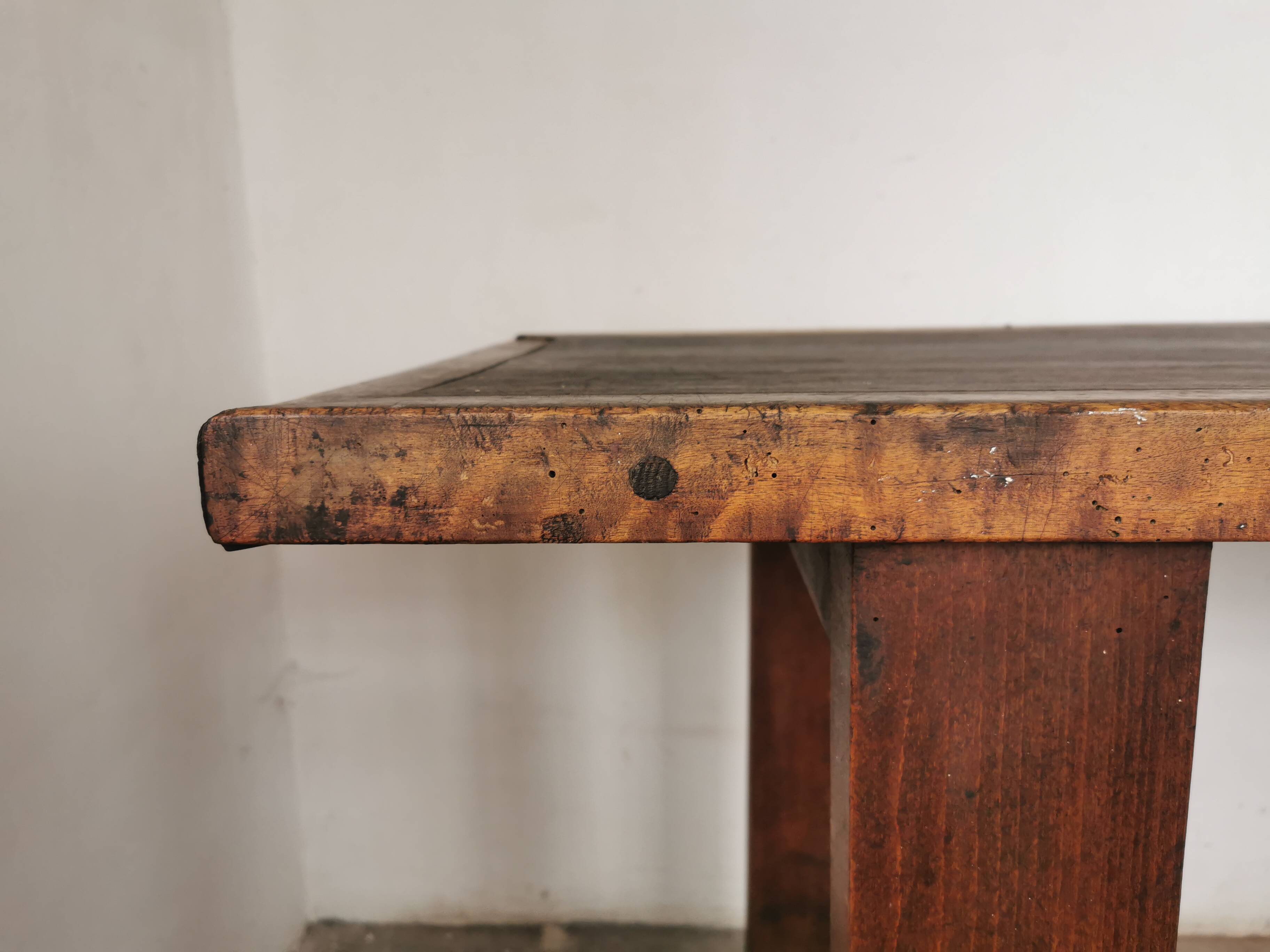 Workbench, brutalist console, solid wood