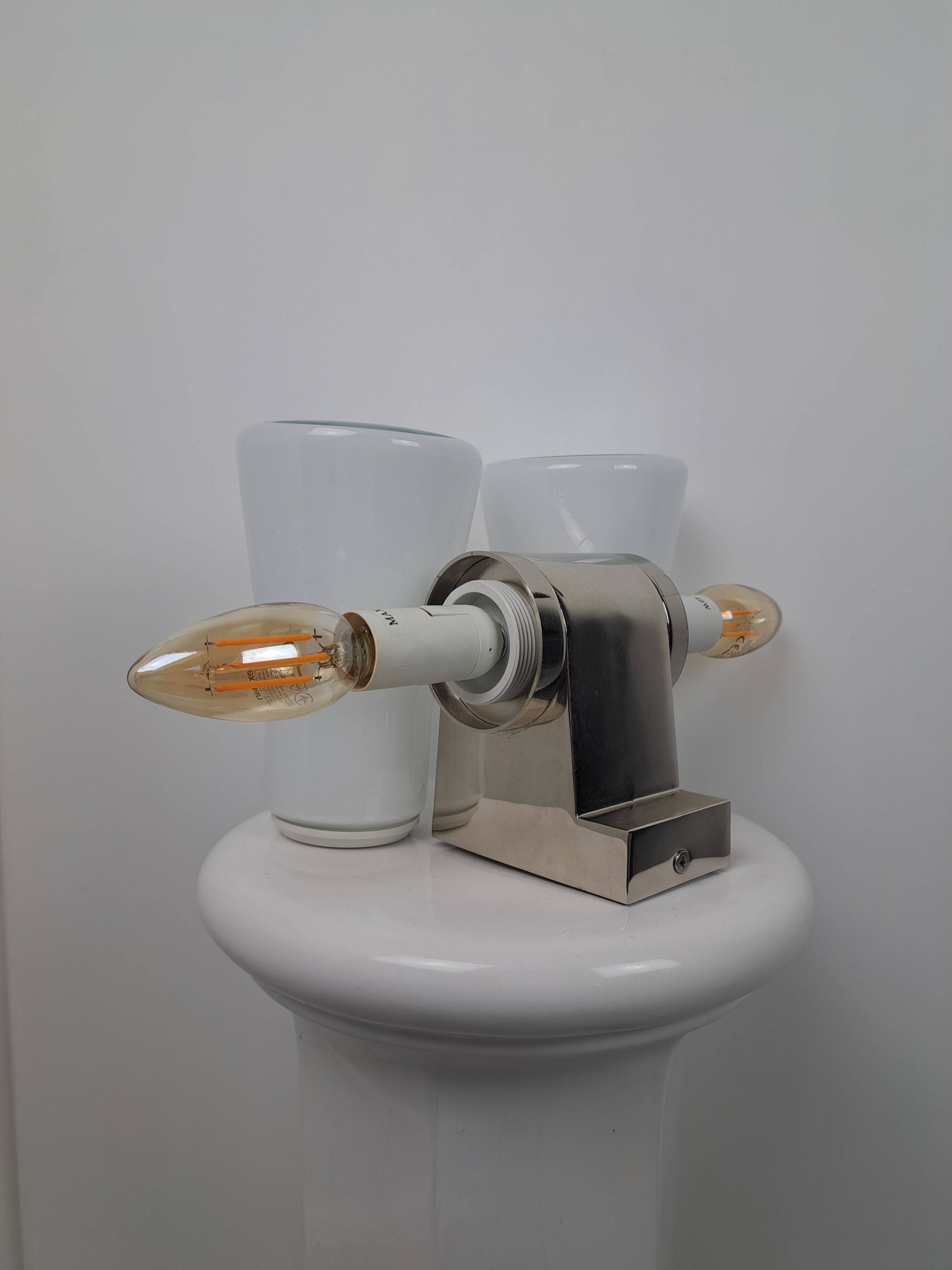 Savern space age bathroom or ambiance wall lamp in glass from Ikea