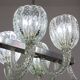 Amazing 6 Light BarovierArt Deco Chandelier, "Bullicante" Glass Murano, 194