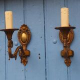 Vintage Rams Head French Bronze Wall Sconces Wall Lights C1930s Pair