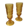 Lot de 2 coupes à champagne en verre moulé