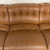 Vintage 1970s De Sede DS-40 camel leather 3-seater sofa.