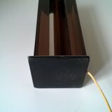 Designer lamp in smoked plexiglass and chromed metal 1970