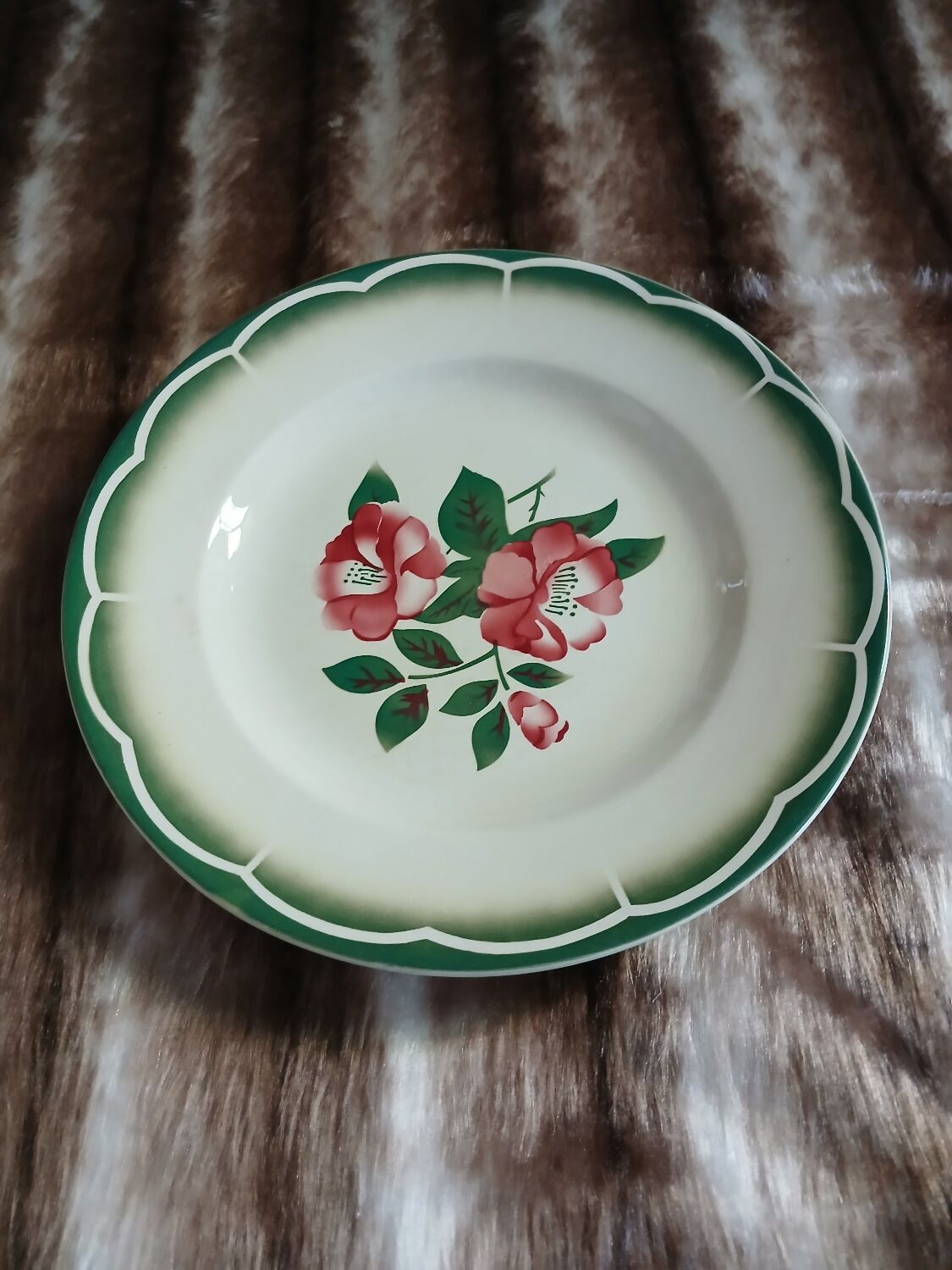 6 antique dessert plates from Digoin and Sarreguemines