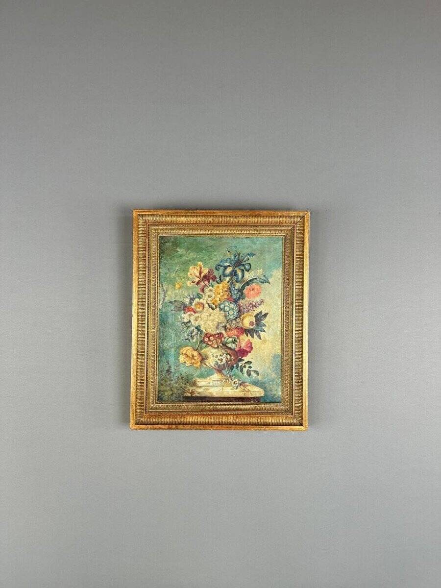 Oil on Canvas Painting Floral Still Life, London, 19th Century