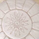 Pouf marocain en cuir Blanc