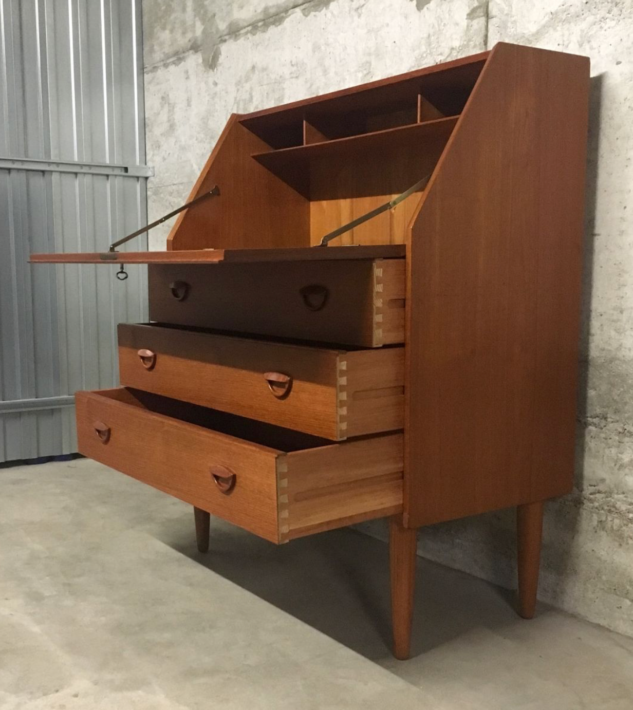 Teak Secretaire by Kai Kristiansen for Feldballes Møbelfabrik, 1960s
