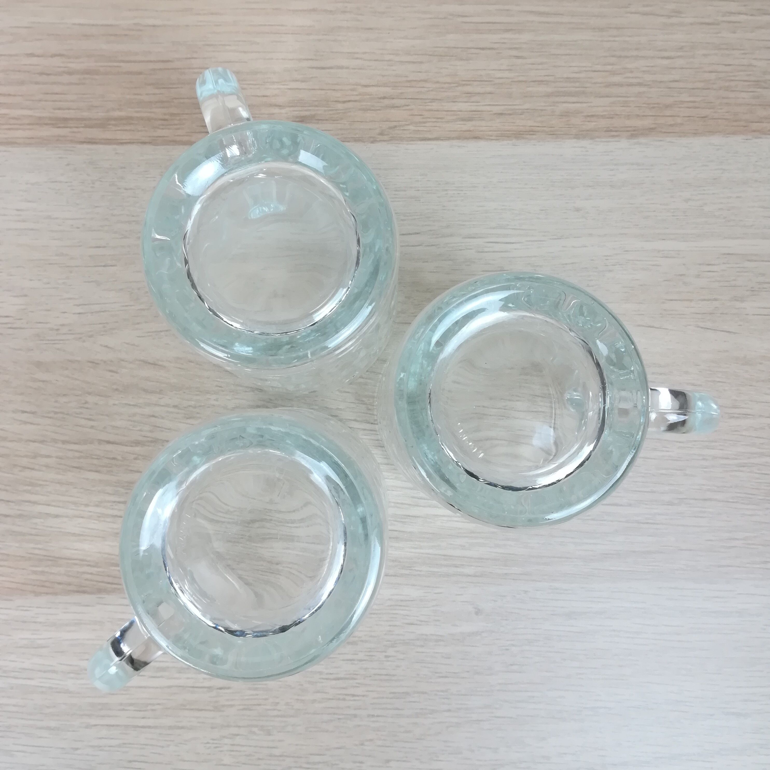 3 glass beer mugs