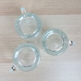 3 chopes à bière en verre