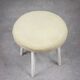 Vintage Italian Stool in Beige Fabric, 80s