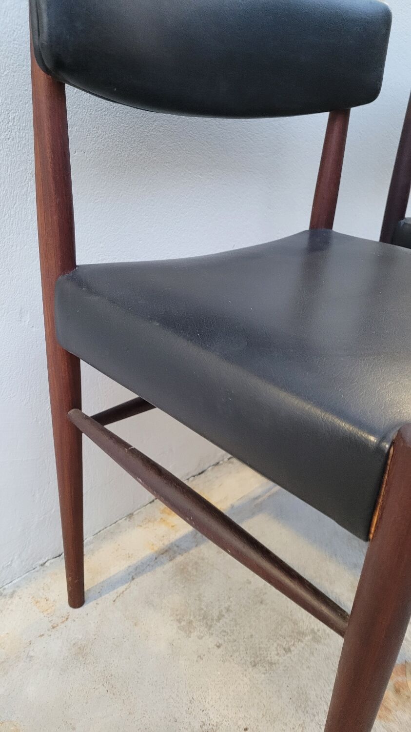 Pair of vintage teak Scandinavian chairs 1950