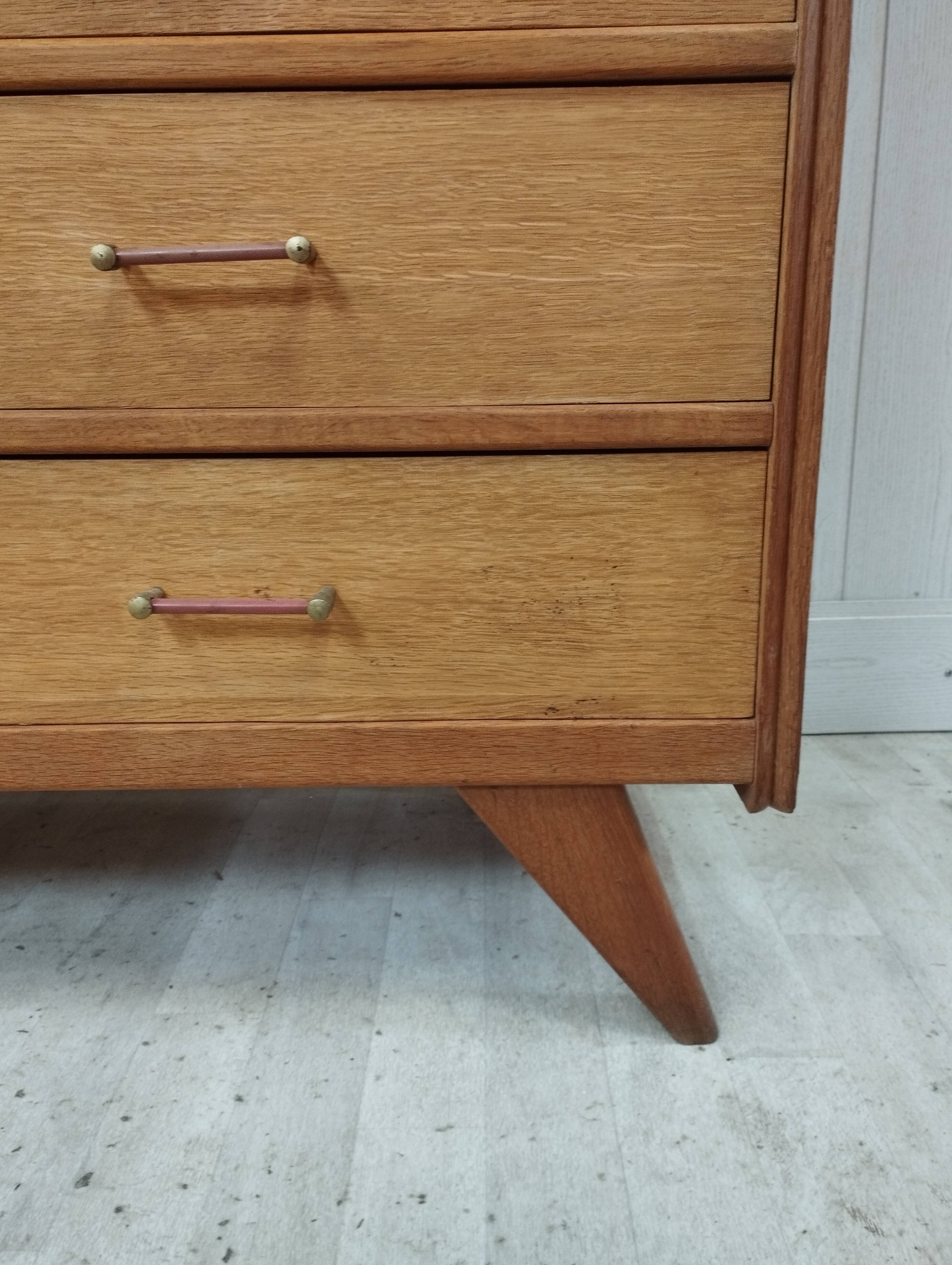 Secrétaire armoire vintage pieds compas