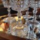 Set of 9 fine cut crystal stemmed glasses - France, circa 1950