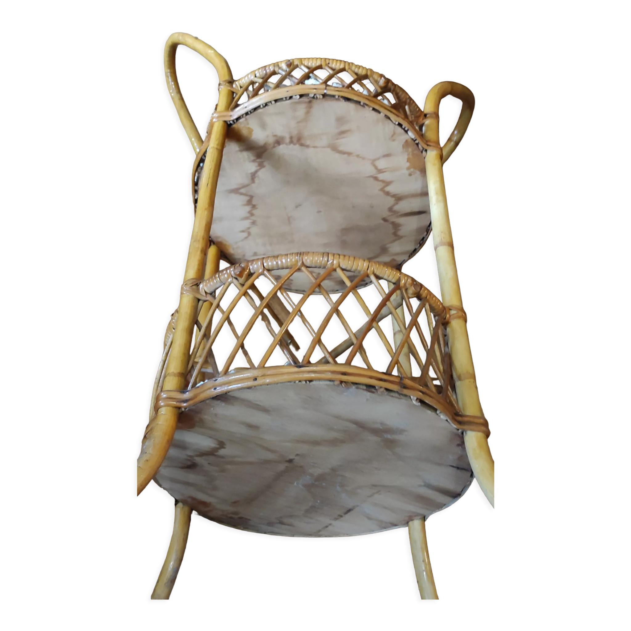 Rattan serving table