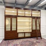 Large Classic English Art Deco Bookcase Library Cabinet