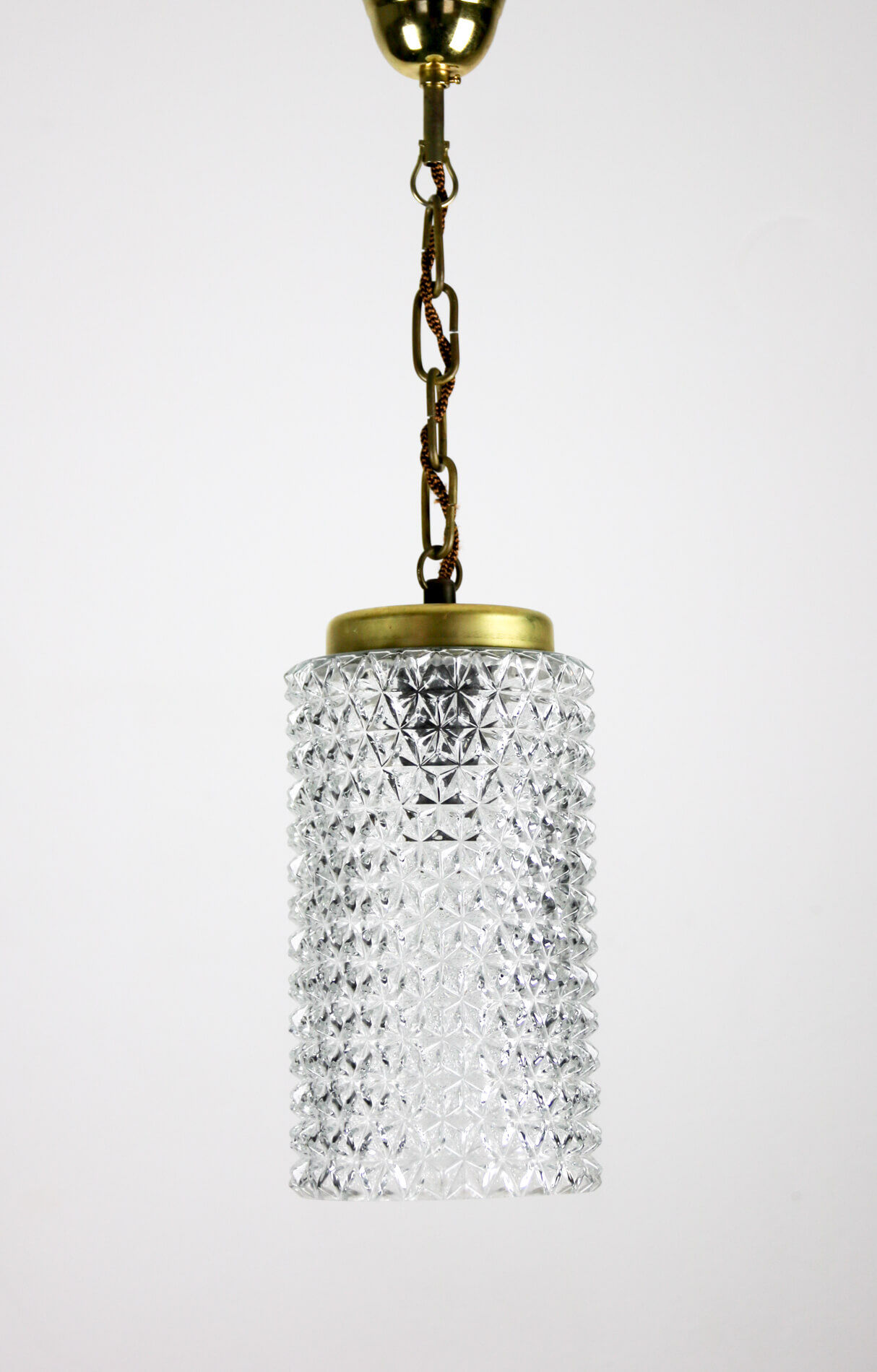 Crystal glass pendant lamp, 1960s