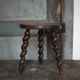 Vintage stool, wooden stool, tripod stool with turned legs, plant stand.