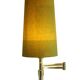 Vintage ikea brass swing arm floor lamp with pastel green fabric shade