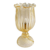 Archimede Seguso Handmade Murano Glass Table Lamp Gold Italian Art Deco 1980s