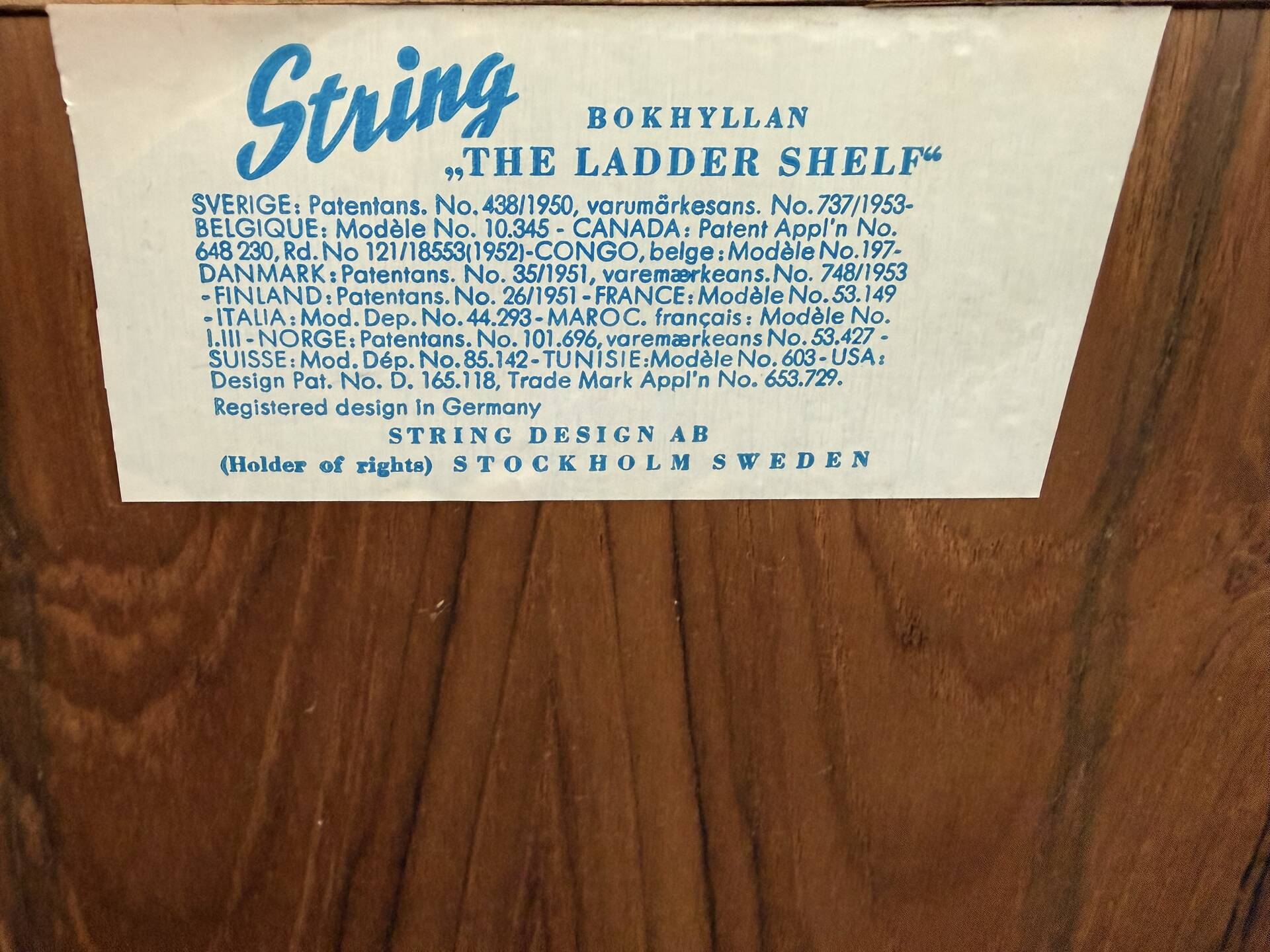 Scandinavian library Nisse Strinning 1960