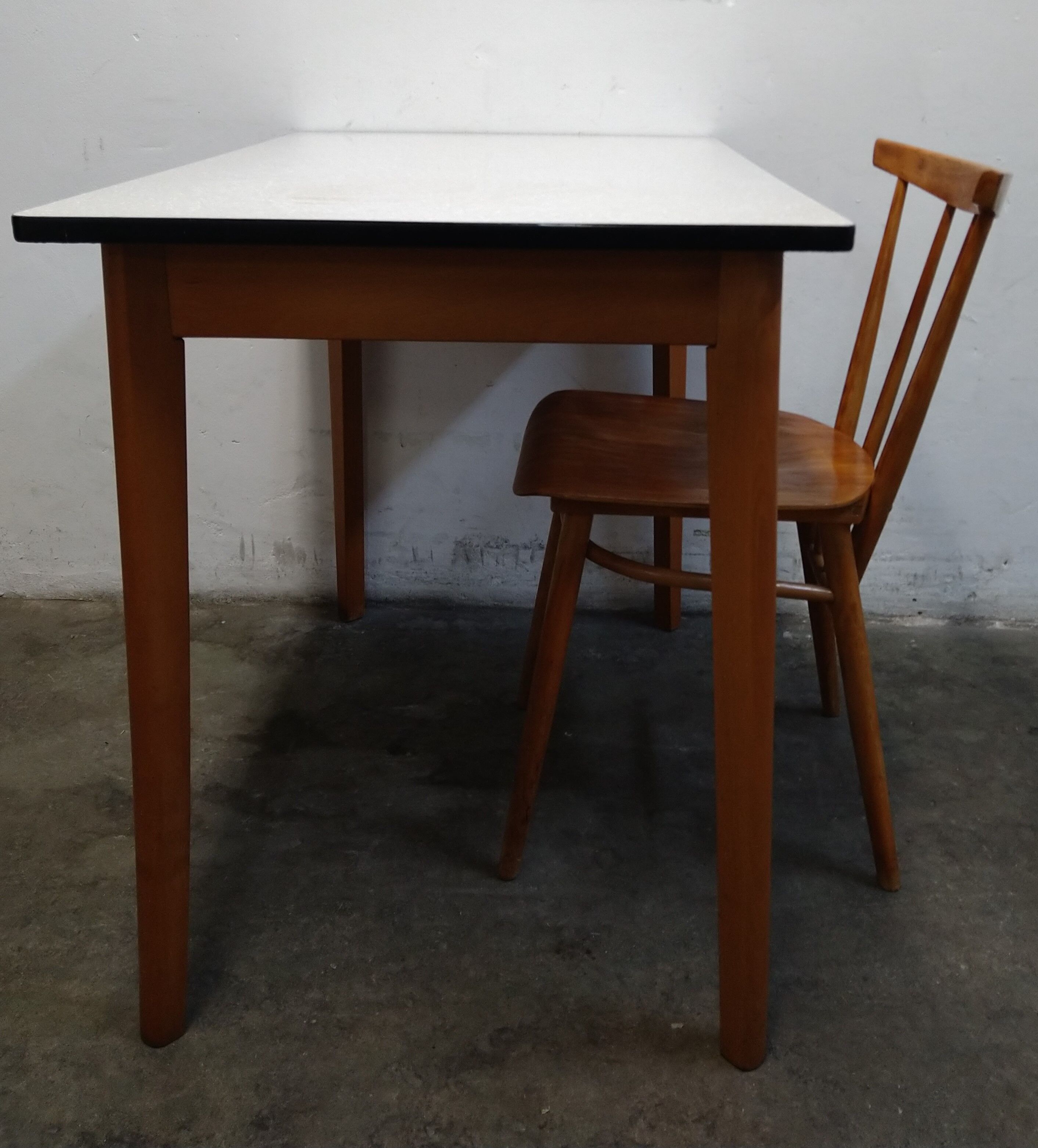 Vintage table and bar chair