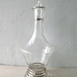 Service to liquor, glass with silver edging, art deco