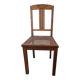 Wooden and cane chair. Carved wooden chair with cane seat.