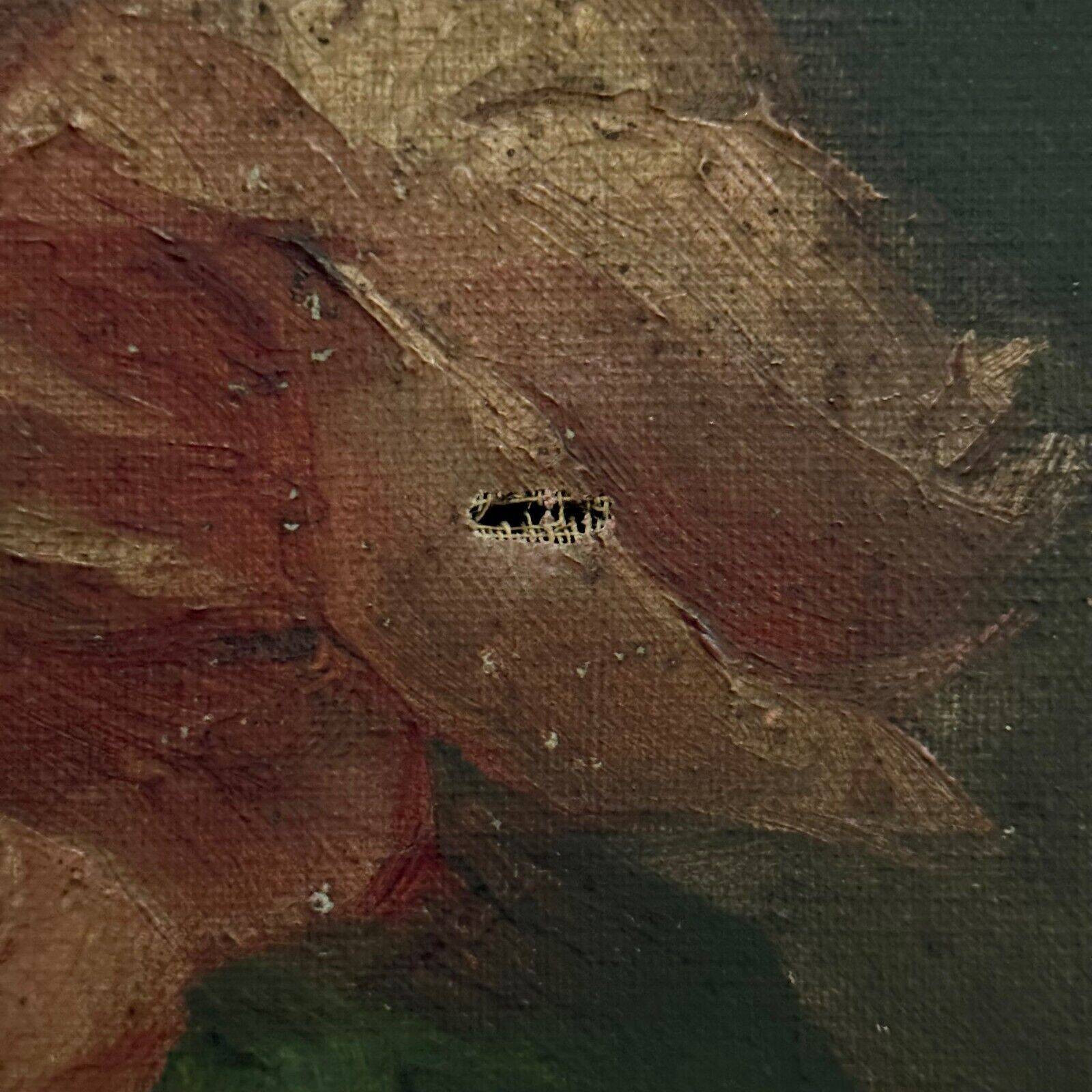 Oil on canvas still life 20th century bouquet of roses