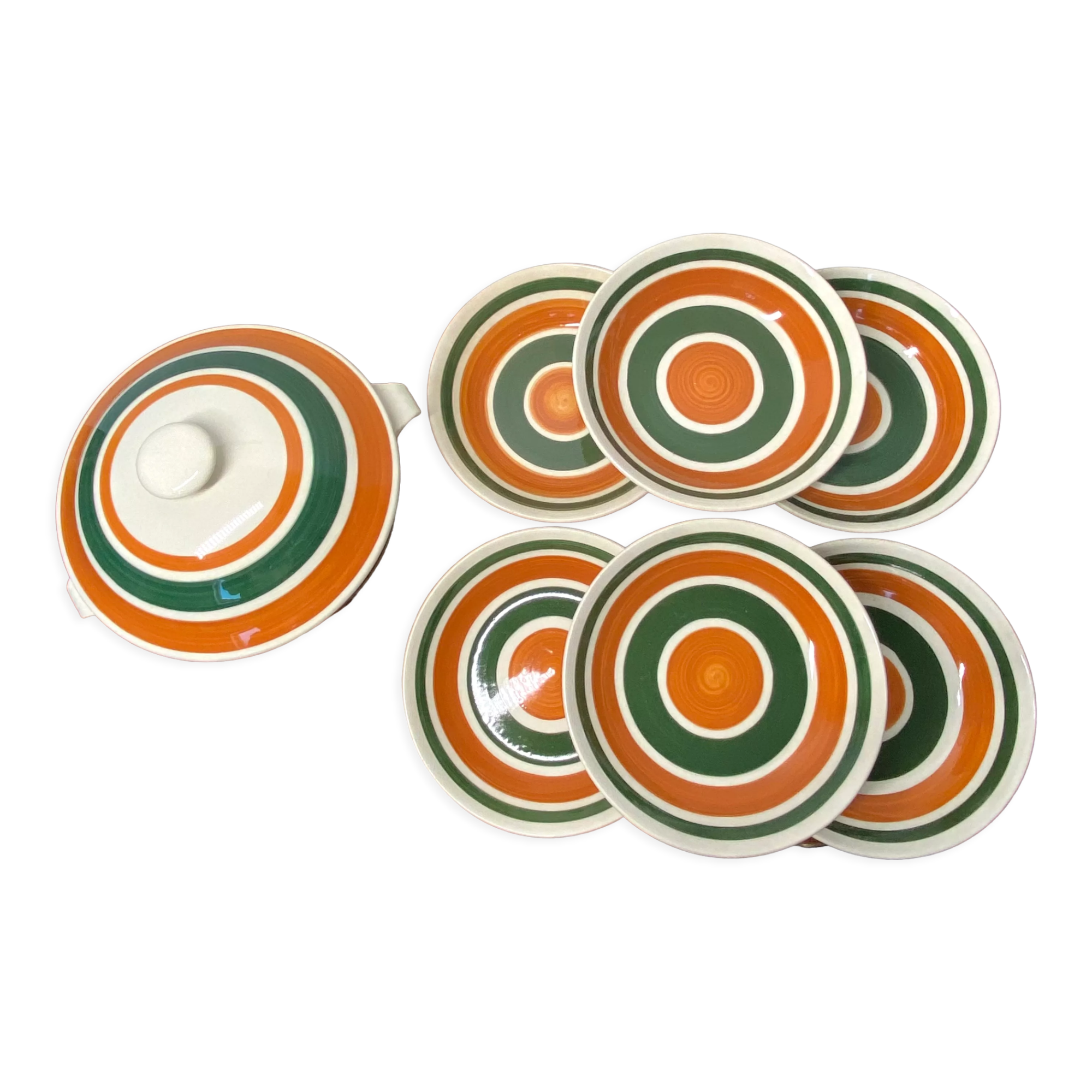Service in faience of Gien 70s