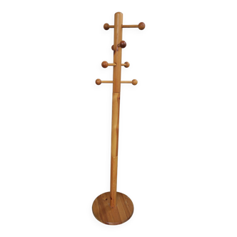 Mid-Century Pine Coat Rack, 1970s
