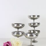 Set of 6 stainless steel bowls by Letang-Remy, vintage French, 1970s