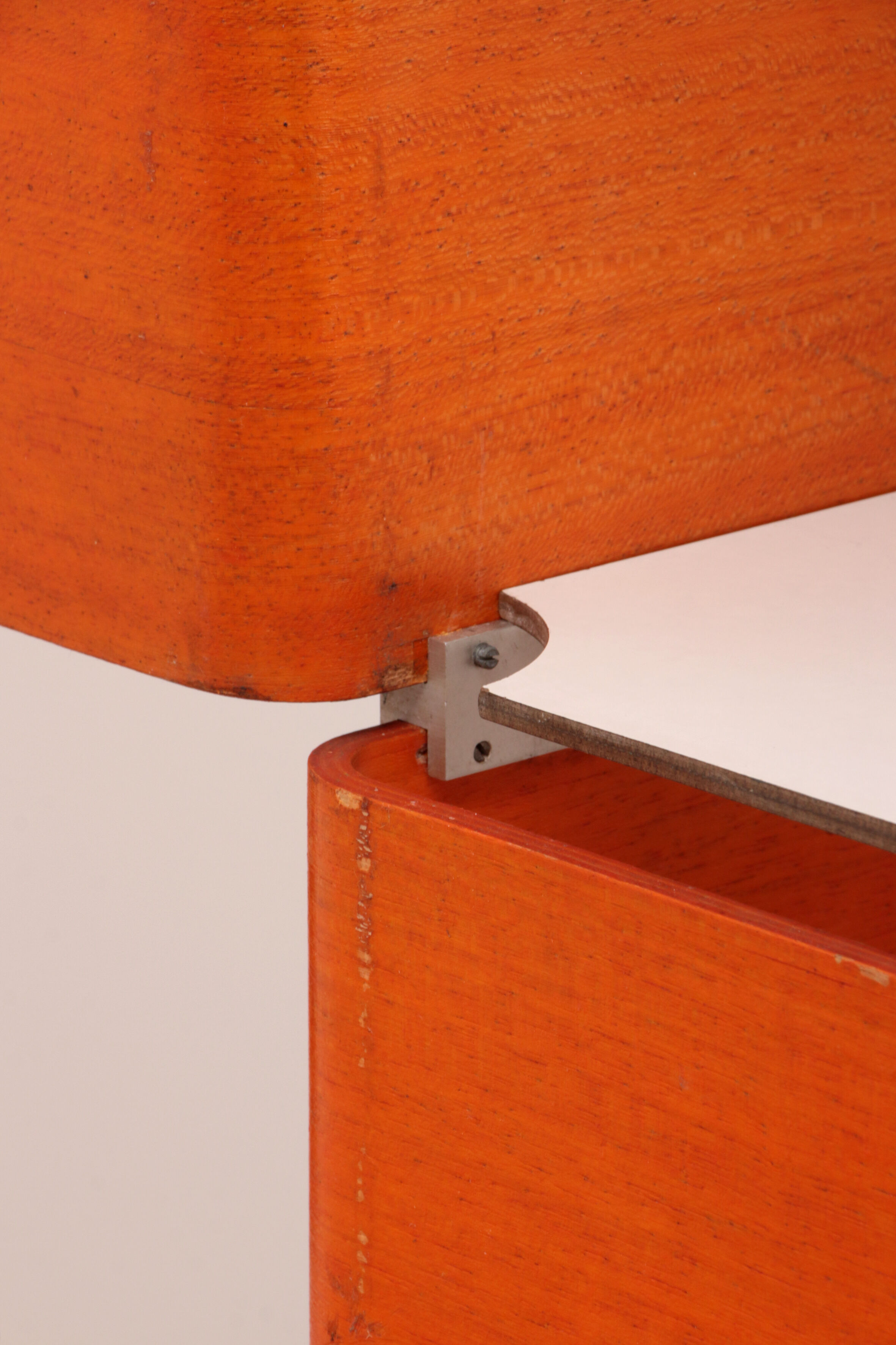 Modular French wall furniture orange made in the 60s.