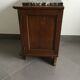 Oak and marble bedside table