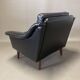 Fauteuil cuir noir "design scandinave" 1950.