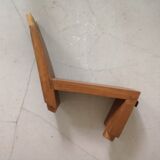 Scandinavian coffee table in star wood and glass 1970