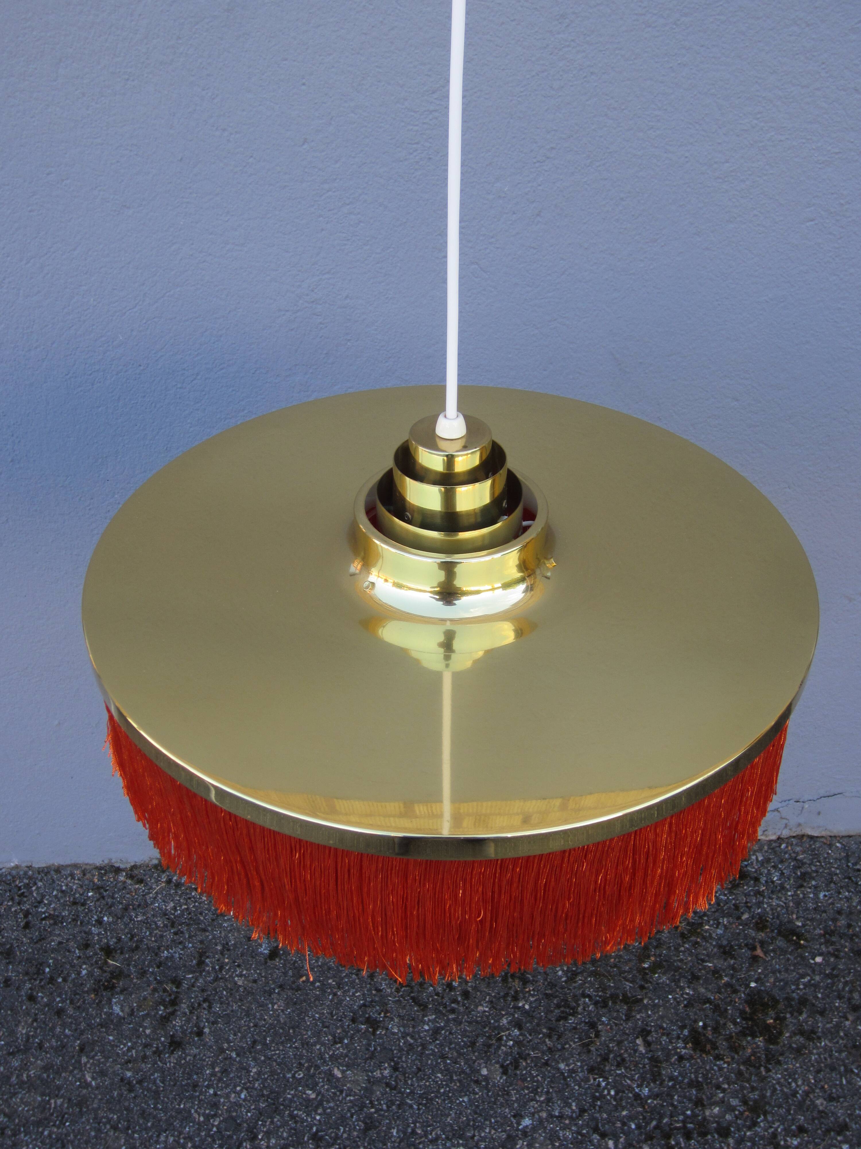 Scandinavian fringed pendant lamp model T-603 by Hans-Agne Jakobsson