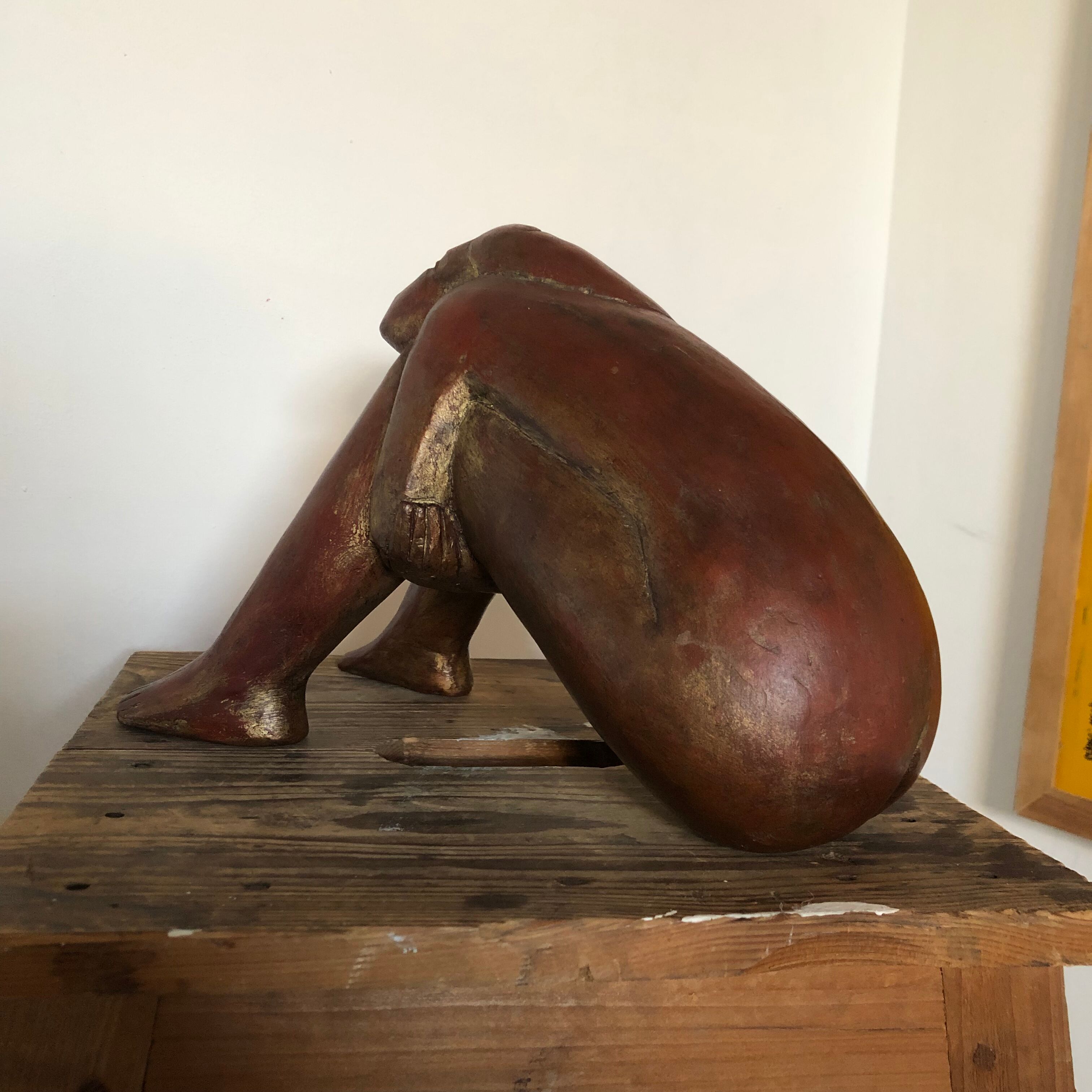 Sculpture of a woman in terracotta by Guy Callandreau circa 1980