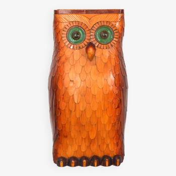 Wicker owl umbrella or cane holder